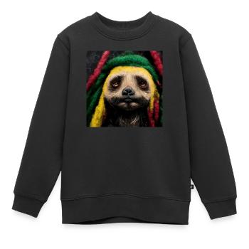 Rasta-faultier - Kinder Premium Organic Sweatshirt - Schwarz - Vorne - AI Model Kid Female (0cm)