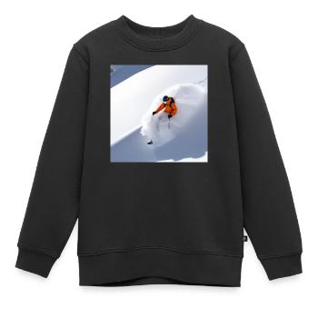 skieur frais dans la poudreuse profonde - Sweat Premium enfant bio - noir - Devant - AI Model Kid Female (0cm)