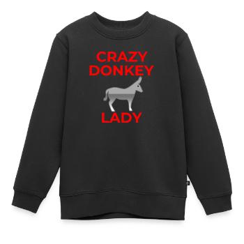 Esel - Kinder Premium Organic Sweatshirt - Schwarz - Vorne - AI Model Kid Female (0cm)