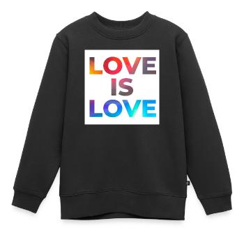 Love is Love - Kinder Premium Organic Sweatshirt - Schwarz - Vorne - AI Model Kid Female (0cm)