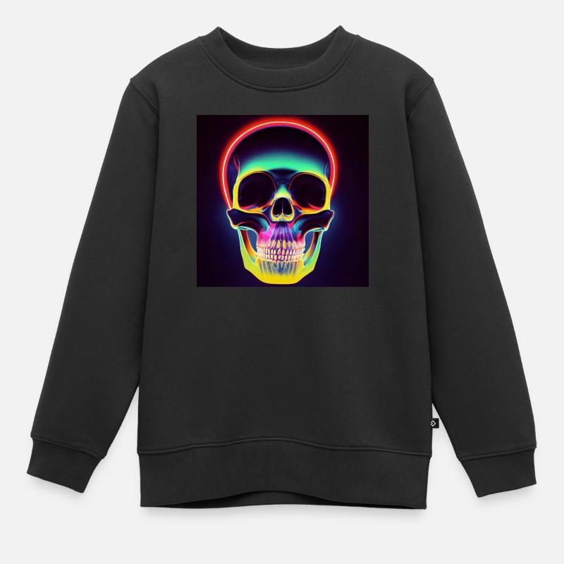 Crâne disco - Sweat Premium enfant bio - noir