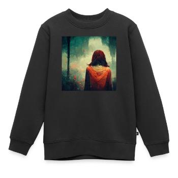 Woman Staring Into The Forest - Kids Premium Organic Sweatshirt - black - Front - AI Model Kid Female (0cm)