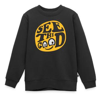 voir la bonne citation - Sweat Premium enfant bio - noir - Devant - AI Model Kid Female (0cm)