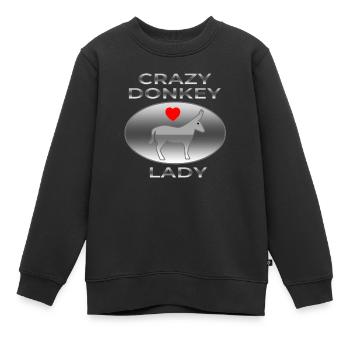 Esel - Kinder Premium Organic Sweatshirt - Schwarz - Vorne - AI Model Kid Female (0cm)
