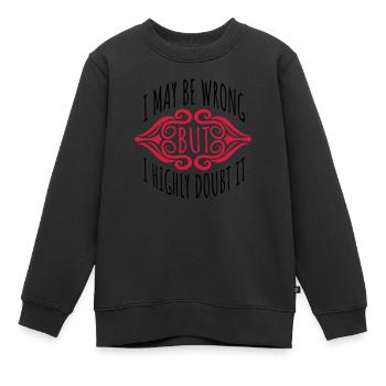 Je peux me tromper - Sweat Premium enfant bio - noir - Devant - AI Model Kid Female (0cm)