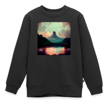 Fantasy Mystery Landscape Painting - Kids Premium Organic Sweatshirt - black - Front - AI Model Kid Female (0cm)