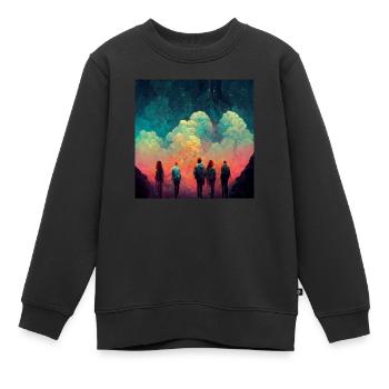 Fantasy Mystery Landscape Painting - Kids Premium Organic Sweatshirt - black - Front - AI Model Kid Female (0cm)