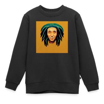 Croquis de graffiti rastafari - Sweat Premium enfant bio - noir - Devant - AI Model Kid Female (0cm)