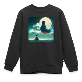 Fantasy Mystery Landscape Painting - Kids Premium Organic Sweatshirt - black - Front - AI Model Kid Female (0cm)