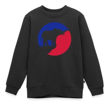 Falaise Silhouette d’éléphant de pleine lune - Sweat Premium enfant bio - noir - Devant - AI Model Kid Female (0cm)