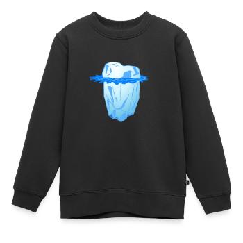 Eisberg - kalter blauer Eisblock im Ozean - Kinder Premium Organic Sweatshirt - Schwarz - Vorne - AI Model Kid Female (0cm)