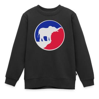 Elephant Silhouette Cliff Moon - Sweat Premium enfant bio - noir - Devant - AI Model Kid Female (0cm)