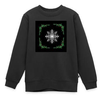 flocon de neige - Sweat Premium enfant bio - noir - Devant - AI Model Kid Female (0cm)