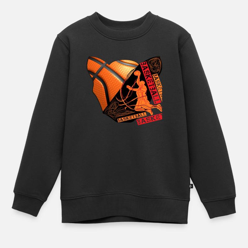 basket-ball - Sweat Premium enfant bio - noir