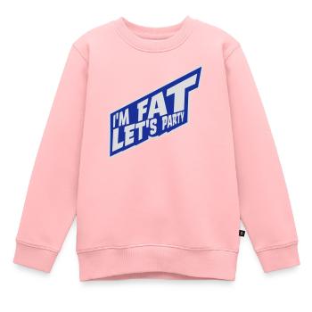 im fat lets party - Kinder Premium Organic Sweatshirt - Rosa - Vorne - AI Model Kid Female (0cm)