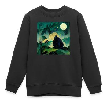 Gorille au clair de lune - Sweat Premium enfant bio - noir - Devant - AI Model Kid Female (0cm)