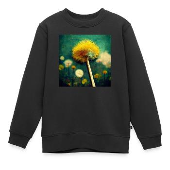 Löwenzahn Bild - Kinder Premium Organic Sweatshirt - Schwarz - Vorne - AI Model Kid Female (0cm)