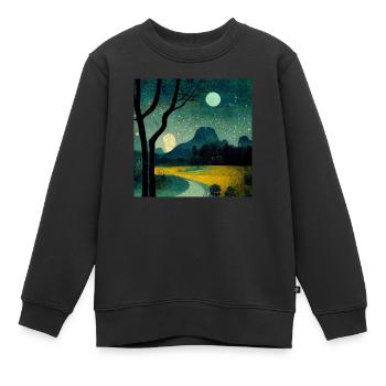 Die Nacht - Kinder Premium Organic Sweatshirt - Schwarz - Vorne - AI Model Kid Female (0cm)