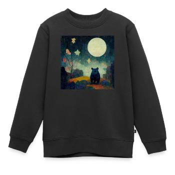 Ours au clair de lune - Sweat Premium enfant bio - noir - Devant - AI Model Kid Female (0cm)