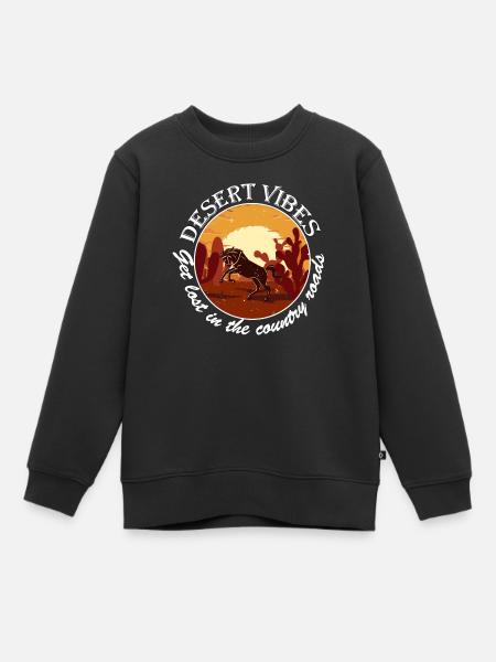 Désert Paysage désertique Désert Terres sauvages Outback Routes de campagne - Sweat Premium enfant bio - noir
