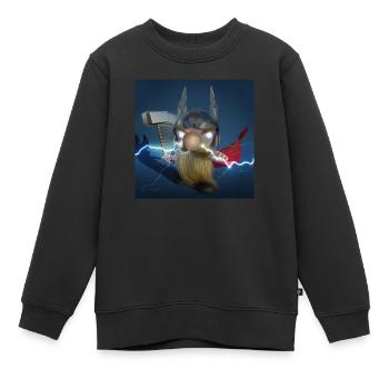 XList Wikingergott Thor - Kinder Premium Organic Sweatshirt - Schwarz - Vorne - AI Model Kid Female (0cm)
