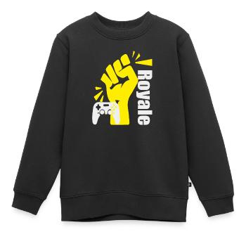 Victoire Royale - Sweat Premium enfant bio - noir - Devant - AI Model Kid Female (0cm)