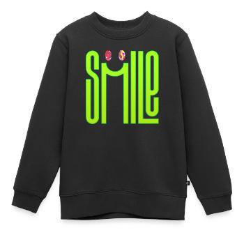 penser sourire pensées positives méditation heureuse - Sweat Premium enfant bio - noir - Devant - AI Model Kid Female (0cm)