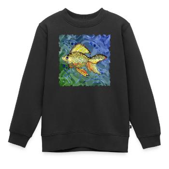 Poisson - Sweat Premium enfant bio - noir - Devant - AI Model Kid Female (0cm)