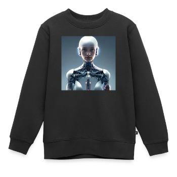 Gaming cyber girl - Sweat Premium enfant bio - noir - Devant - AI Model Kid Female (0cm)