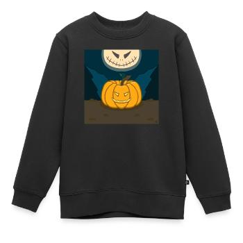 Citrouille Jack O lantern Halloween - Sweat Premium enfant bio - noir - Devant - AI Model Kid Female (0cm)