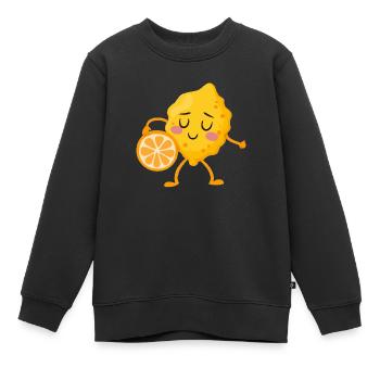 Facile peasy citron faire orange squeesy, fou Zit - Sweat Premium enfant bio - noir - Devant - AI Model Kid Female (0cm)