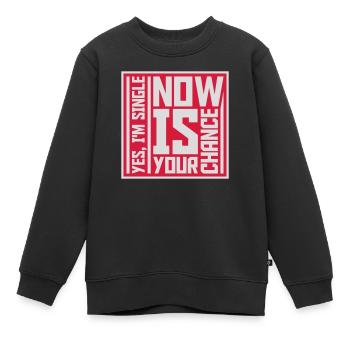 célibataire maintenant votre chance - Sweat Premium enfant bio - noir - Devant - AI Model Kid Female (0cm)