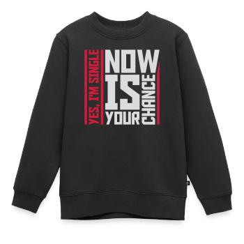 célibataire maintenant votre chance - Sweat Premium enfant bio - noir - Devant - AI Model Kid Female (0cm)