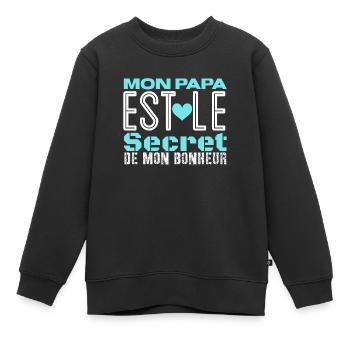 J'aime papa - Sweat Premium enfant bio - noir - Devant - AI Model Kid Female (0cm)