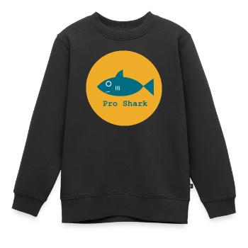Pro Shark, Pro Shark, Pro Sea, Pro Ocean - Kids Premium Organic Sweatshirt - black - Front - AI Model Kid Female (0cm)