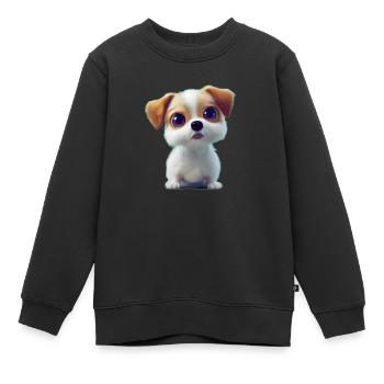 Welpe 1 - Kinder Premium Organic Sweatshirt - Schwarz - Vorne - AI Model Kid Female (0cm)