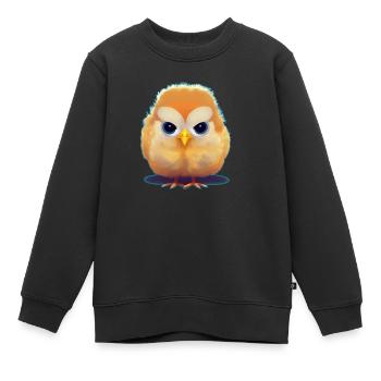 Poussins en colère - Sweat Premium enfant bio - noir - Devant - AI Model Kid Female (0cm)