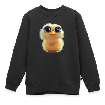 Kücken mit großen Augen - Kinder Premium Organic Sweatshirt - Schwarz - Vorne - AI Model Kid Female (0cm)