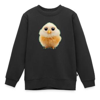Poussins moelleux - Sweat Premium enfant bio - noir - Devant - AI Model Kid Female (0cm)