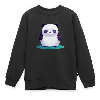 Baby Panda - Kinder Premium Organic Sweatshirt - Schwarz - Vorne - AI Model Kid Female (0cm)