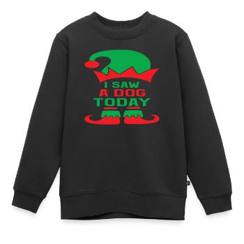 J’ai vu un chien aujourd’hui - Sweat Premium enfant bio - noir - Devant - AI Model Kid Female (0cm)