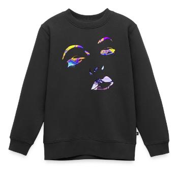 Frauen Gesicht Gesicht Liebe - Kinder Premium Organic Sweatshirt - Schwarz - Vorne - AI Model Kid Female (0cm)