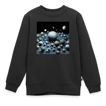 Planeten und Sterne - Kinder Premium Organic Sweatshirt - Schwarz - Vorne - AI Model Kid Female (0cm)