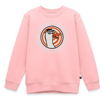 goose on the loose - Kinder Premium Organic Sweatshirt - Rosa - Vorne - AI Model Kid Female (0cm)