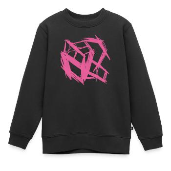 Art abstrait en rose (Purple Abstraction) - Sweat Premium enfant bio - noir - Devant - AI Model Kid Female (0cm)