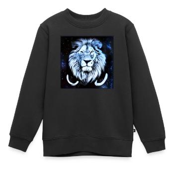 SURREALER LÖWE 6 - Kinder Premium Organic Sweatshirt - Schwarz - Vorne - AI Model Kid Female (0cm)