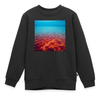 Mer arc-en-ciel calme - Sweat Premium enfant bio - noir - Devant - AI Model Kid Female (0cm)