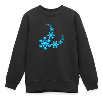 Snowflake Spiral - Kids Premium Organic Sweatshirt - black - Front - AI Model Kid Female (0cm)