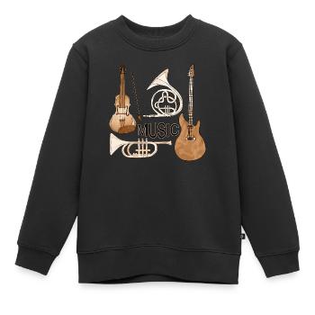 Musikinstrumente - Kinder Premium Organic Sweatshirt - Schwarz - Vorne - AI Model Kid Female (0cm)