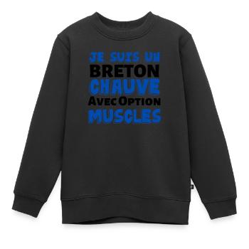 Bretonisch kahl - Bretonisches Geschenk - Bretonische Geschenkidee - Kinder Premium Organic Sweatshirt - Schwarz - Vorne - AI Model Kid Female (0cm)